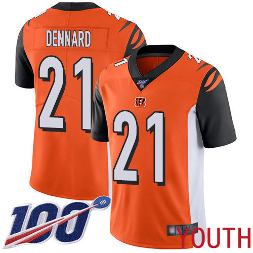 Cincinnati Bengals Limited Orange Youth Darqueze Dennard Alternate Jersey NFL Footballl #21 100th Season Vapor Untouchable